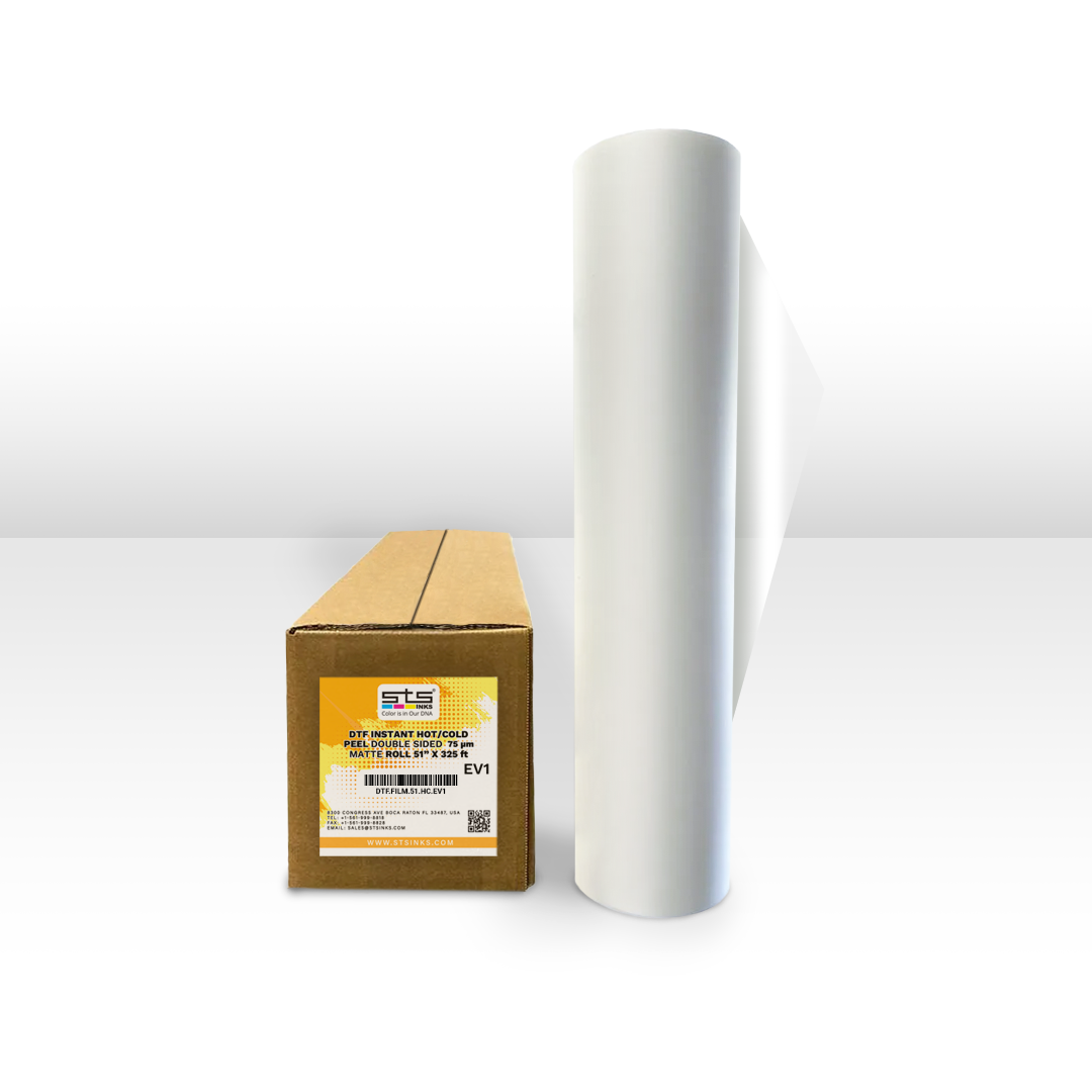 Film-EV1-51in 51″ DTF Film Instant Hot / Cold Peeling Double Sided Matte (EV1) 51" X 325' - Image 1
