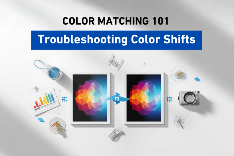 Delta E measurement visualization for color tolerance in DTF printing workflow
