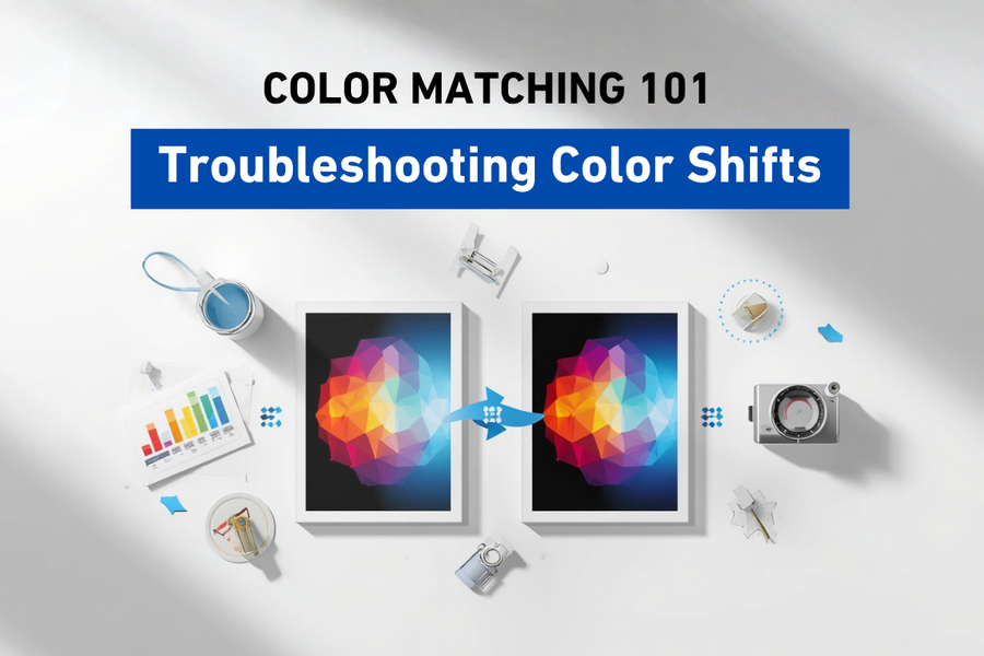 Delta E measurement visualization for color tolerance in DTF printing workflow